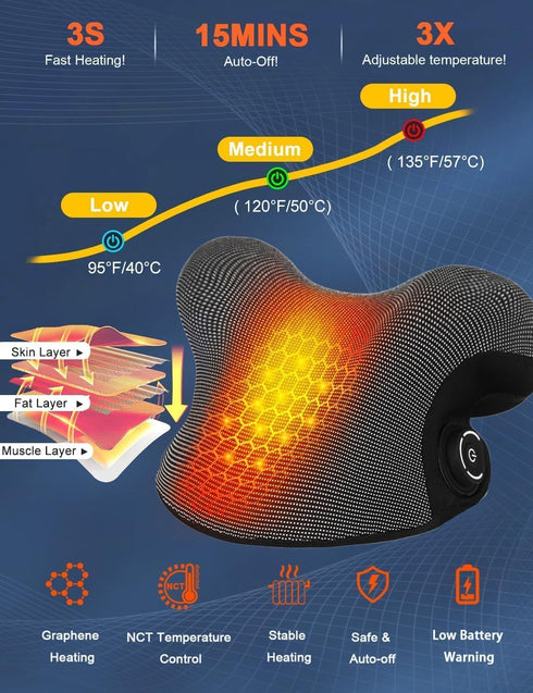 Upalled Wireless Heated Neck Stretcher for Pain Relief, Portable Cordless Neck Shoulder Cervical Traction Device