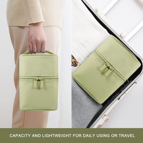 Makeup Bag Travel Cosmetic Organizer, Small Makeup Brush Holder, Cute Portable Toiletry Storage Bag for Women