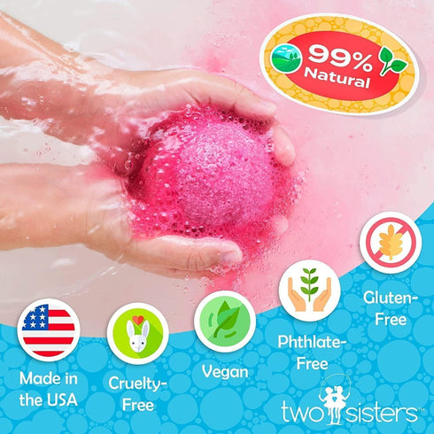 Oatmeal Bath Bomb for Women, Girls & Kids - Scented Vanilla Bubble Bomb with Milk & Honey - USA Made by Two Sisters