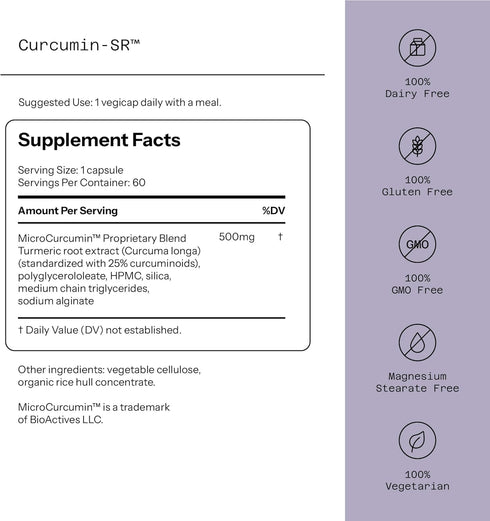 Quality of Life Curcumin-SR, Healthy Aging and Inflammation Support, 60 Vegicaps