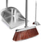 SUTINE Broom and Dustpan Set for Home, 56" Upright Long Handle, Heavy Duty Stainless Steel Dust Pan for Indoor Outdoor