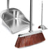 SUTINE Broom and Dustpan Set for Home, 56" Upright Long Handle, Heavy Duty Stainless Steel Dust Pan for Indoor Outdoor