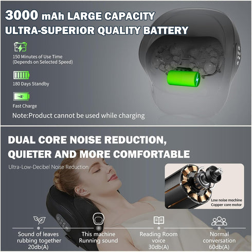 UEKUEK Heat,U6 Tissue,4D Heads,20 Rechargeable Back and Neck Massager with New Upgrade Back Massager for Pain Relief