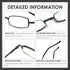 3 Pack Slim Pocket Reading Glasses, Blue Light Blocking Readers with Spring Hinge Metal Frame & Portable Pen Clip Tube