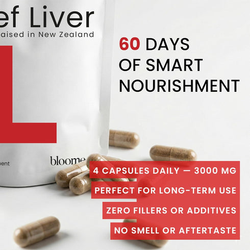 Pack) 30+ B12, Immunity, 100% Beef Liver Capsules USA-Made (Value Whole Food Source of Bioavailable Nutrients: Vitamin