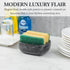 MyGift Modern Black Resin Double Sponge Holder with Realistic Marble Pattern for Kitchen Sink Countertop, Dish Cleaning Sponges or Scrubbing Pads Bowl with 2 Compartments by MyGift