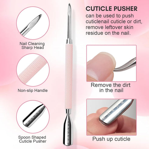 Makartt Cuticle Remover Kit, Nail Care Kit with Cuticle Oil Pen, Trimmer, Nail File & Remover Liquid