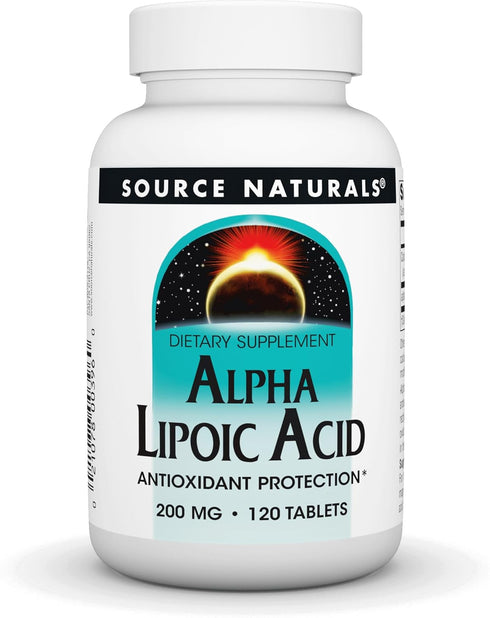 Source Naturals Alpha Lipoic Acid 200 mg - Supports Healthy Sugar Metabolism, Liver Function & Energy Generation - 120