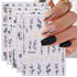 JMEOWIO 6 Sheets 3D Embossed Spring Flower Nail Art Stickers, Self-Adhesive Decals for Summer Nail Design