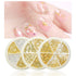 HNUIX Gold Nail Charms, 3D Star, Moon, Ring, Metal Small Shape Studs Gem, 3 Boxes for Manicure Decor