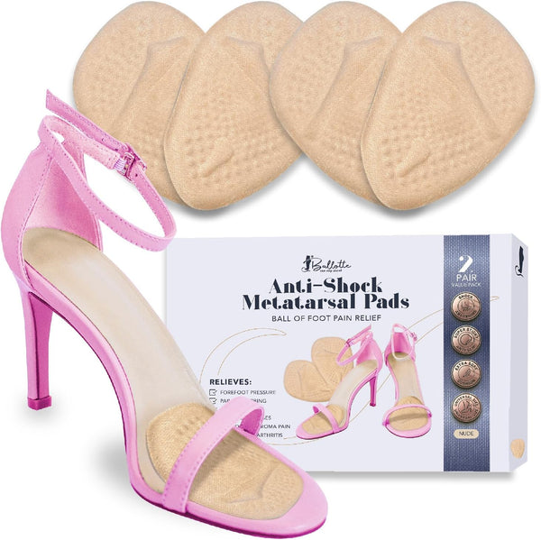 Ballotte Ball of Foot Cushions for Women & Men, High Heel Comfort Pads, Soft Gel Foot Pads for Ball of Foot Pain Relief