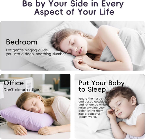 Under-Pillow Bone Conduction Sleep Speaker, Under-Pillow White Noise Sound Machine with Sleep Timer, TF Card Compatible