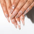 Stiletto Press on Nails, Pink Ballet Almond Nails with Diamond Camellia Designs, 10pcs Handmade Acrylic Fake Nails