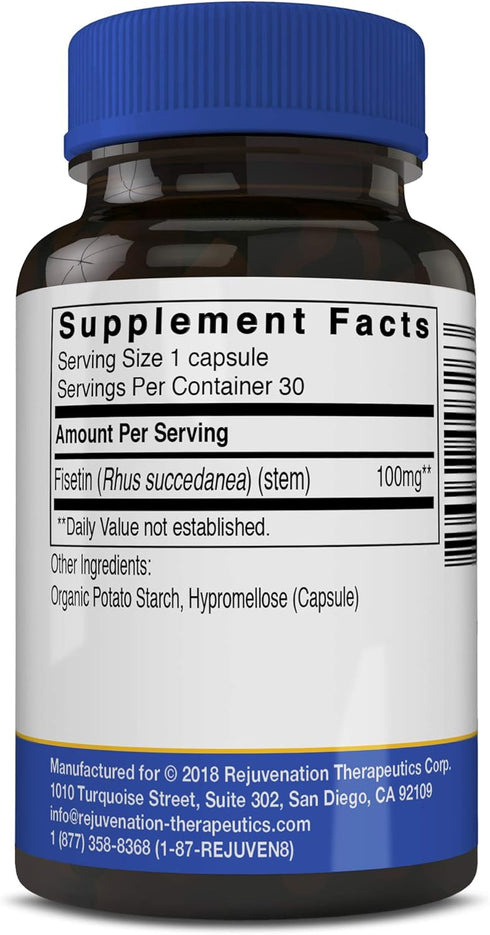 Fisetin | Senolytic Dietary Flavonoid - Non-GMO, Vegan, Gluten-Free, 100 mg, 30 Veggie Caps