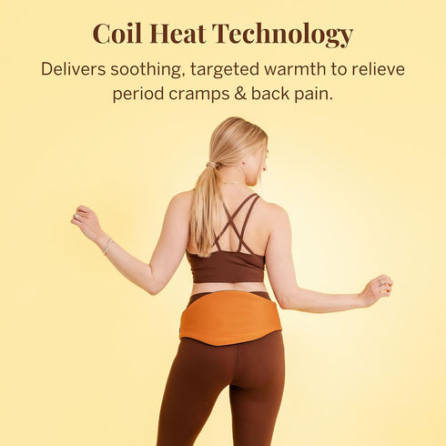 XS-3XL Pixie USB-Powered Heating Pad for Period Cramps Wearable Menstrual Heat Belt for Back & Abdominal Pain Portable