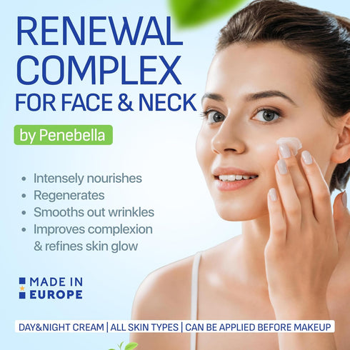 New Lift & Firm Anti Aging Face & Neck Cream, Made in Europe, Moisturizer with Hyaluronic Acid, Vitamin C+E