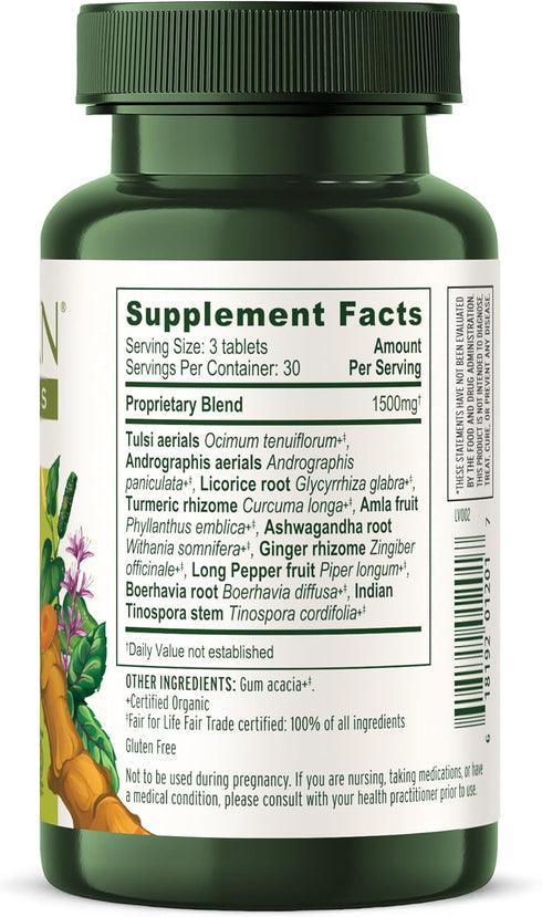 Banyan Botanicals Immune Strong – Organic Supplement with Turmeric & Tulsi, 90 Tablets, Non-GMO Vegan