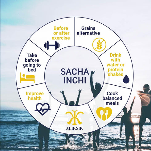 Organic Sacha Inchi Plant Based Protein Powder by Aliksir, 1 Bag (8.8 oz), 100% Natural, Vegan, Gluten-Free, 9 Grams