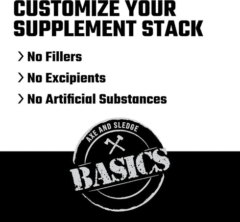 Axe & Sledge Basics Glutamine, Unflavored, 40 Servings