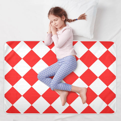 miaozhen 52" 34" Buffalo Plaid Red White Extra Large Resuable Baby Bed Pad Soft Absorbent Potty Training Pads Changing