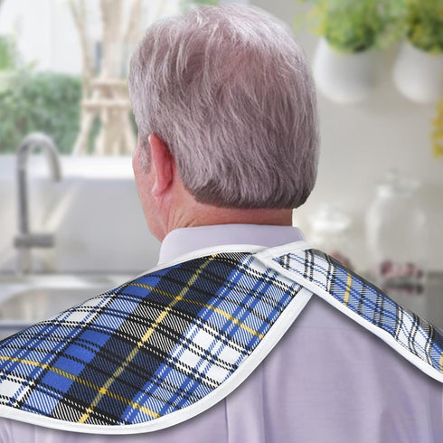 Waterproof Adult Bibs with Crumb Catcher - Reusable Dining Protector