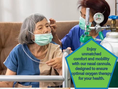 7 Foot Oxygen Nasal Cannula - 5 Pack Soft Fit Cannulas for Oxygen, Lightweight Kink Resistant Tubing