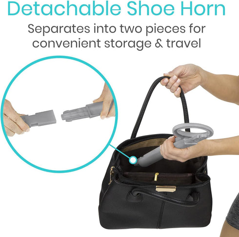 Sock Aid Device for Seniors with Shoe Horn Kit - Vive Adjustable Long Handle Sock Puller Aid