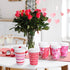 Pascliyna 100 Set 12oz, 5 Valentines Disposable Coffee Cups with Lids Pink Heart Print Disposable Paper Cups, Styles