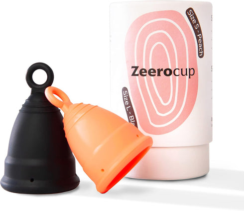 Zeerocup Reusable Menstrual Cup 2 Pack - Small & Large Soft Medical-Grade Silicone