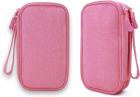 Diabetic Supplies Storage Bag, Portable Carrying Case for Glucose Meter, Insulin Pen, Test Strips, Medication (Pink)