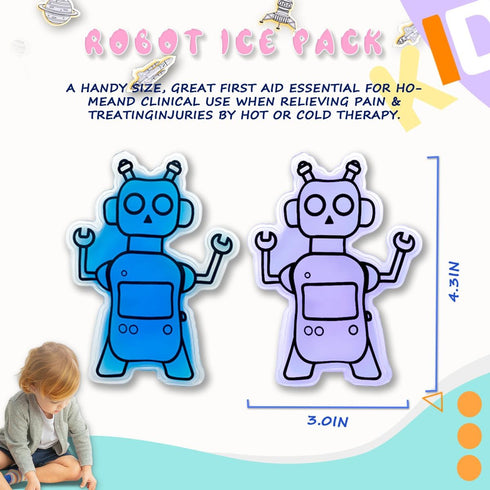 Boo Boo Ice Packs for Kids, Reusable Baby Ice Pack Gel Cooling Pad for Pain Relief, Tired Eyes (Set of 6)