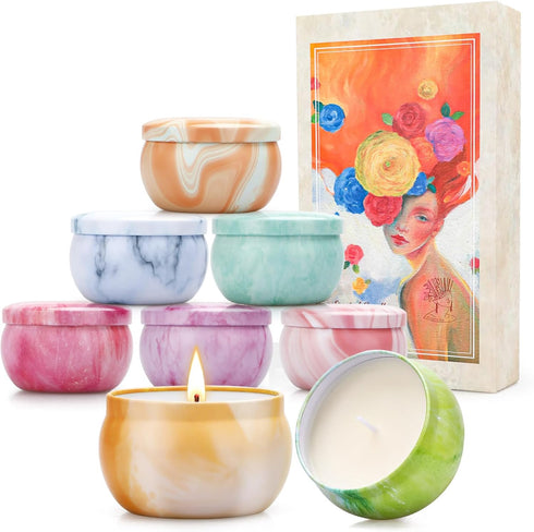 Scented Candles Gift Set for Women, 8 Pack Fruity Floral Soy Wax