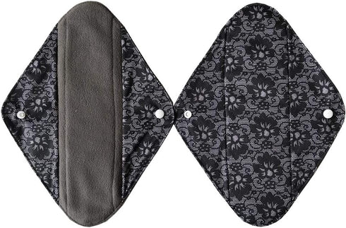 Sigzagor 6 12 Inch Pieces Heavy Flow Charcoal Bamboo Mama Cloth/Menstrual Pads/Reusable Sanitary Pads