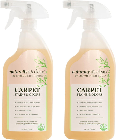 Naturally It's Clean Carpet Stains & Odors Cleaner, 24oz Spray Bottle, 2 Pack
