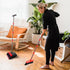 Broom and Dustpan Combo Set, 54" Long Handle Adjustable Stainless Steel Broomstick for Office Home Kitchen Cleaning