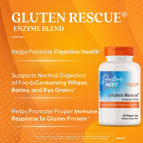 Doctor's Best Gluten Rescue with Glutalytic, Non-GMO, Vegan, 60 Count