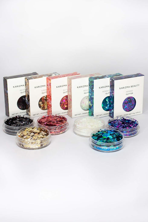 KARIZMA Kiss My Bass! 6X 10g Chunky Face Glitter, Hair, Eye and Body Glitter for Women and Men, Rave Festival