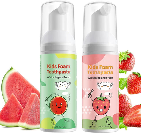 Pegciz Foam Toothpaste Kids, Toddler Foam Toothpaste with Low Fluoride for U Shaped