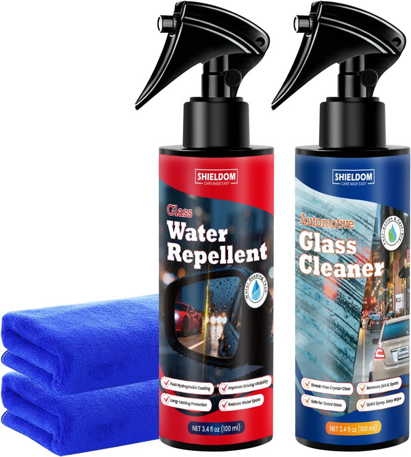 SHIELDOM Car Glass Cleaner & Water Repellenet, Windshield Rain Repellent Streak-Free Water Spot
