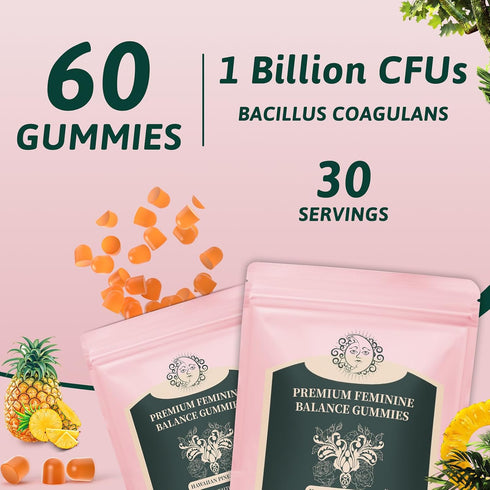 Gummies Immune 60 Gummies Feminine Balance for Women - Premium Balance Supplement for Women PH Health, Gut Healthy