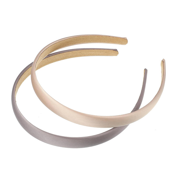VOCOSTE 2 Pcs Solid Simple Satin Headbands, Fashion Hair Hoop for Women, Anti Slip Accessories, Champagne, Purple