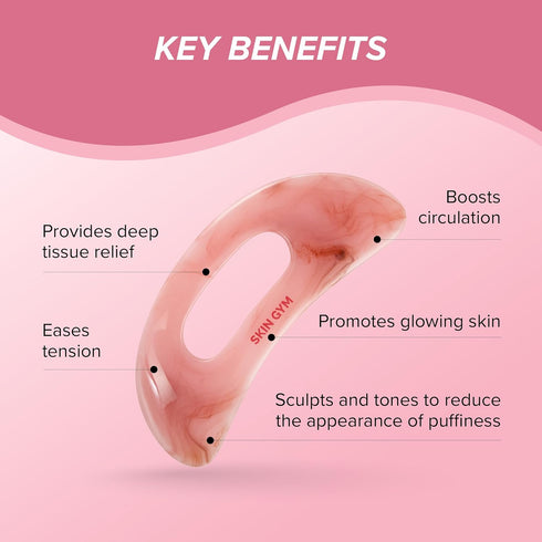 Rose Quartz Gua Sha Tool for Lymphatic Drainage and Sculpting
