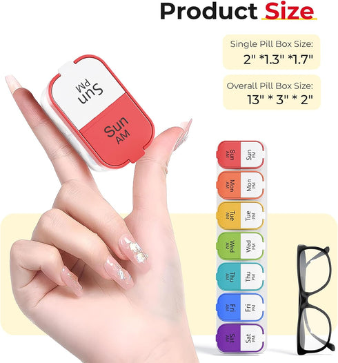 Odaro Extra Large Weekly Pill Organizer - Convenient Medication Storage