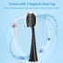 Replacement Toothbrush Heads for Burst Sonic Toothbrush, Charcoal Soft Bristles, Black, Pack of 10 with Dust Cover Caps