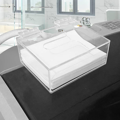 Laundry Detergent Sheets Dispenser, Clear Acrylic Organizer with Lid for Laundry Room
