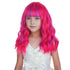 Kids Hot Pink Mixed Purple Wig, Short Wavy Curly Wig for Girls with Air Bangs