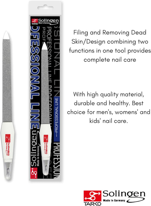 Professional Nail File - Stainless Steel Cuticle Trimmer, 2 in 1 Tool for Hand & Foot Care, Sapphire Files & Cutter
