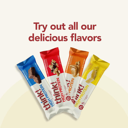 think! Protein Bars - Gluten Free, Kosher Friendly, Chunky Peanut Butter, 2.1 Oz, 10 Count (Packaging May Vary)