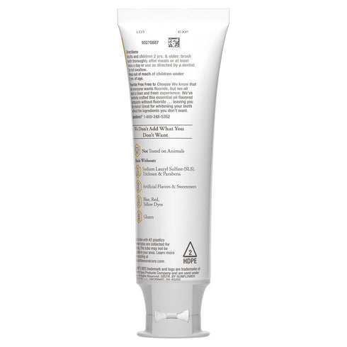 oz, 4.7 Burt's Bees, Toothpaste Fluoride Free Purely White Zen Peppermint, Ounce