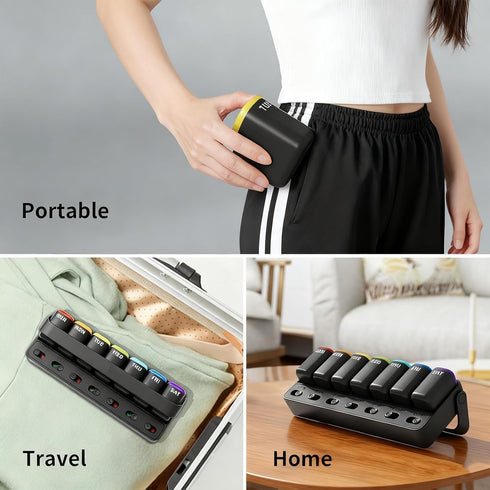 ORBOX 7 Weekly Pill Organizer Day Pill Organizer one time a Day with Reminder, Detachable Travel Pill Case, Large